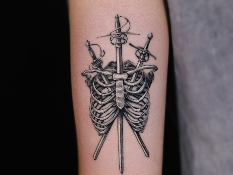 HÌNH XĂM TẢ THỰC TRẮNG ĐEN 